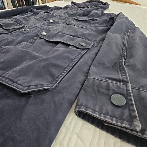 DB Supply Coat Adult Men's Size Small Navy Blue Chore Coat Hoodie EUC Long - Picture 3 of 15